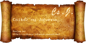 Csikány Johanna névjegykártya